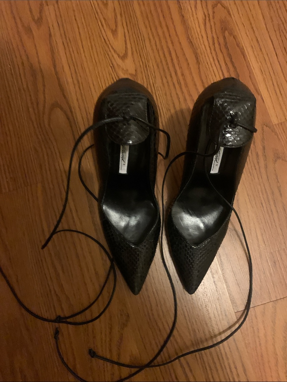 Brian Atwood Black Pointed Toe Stiletto Pump